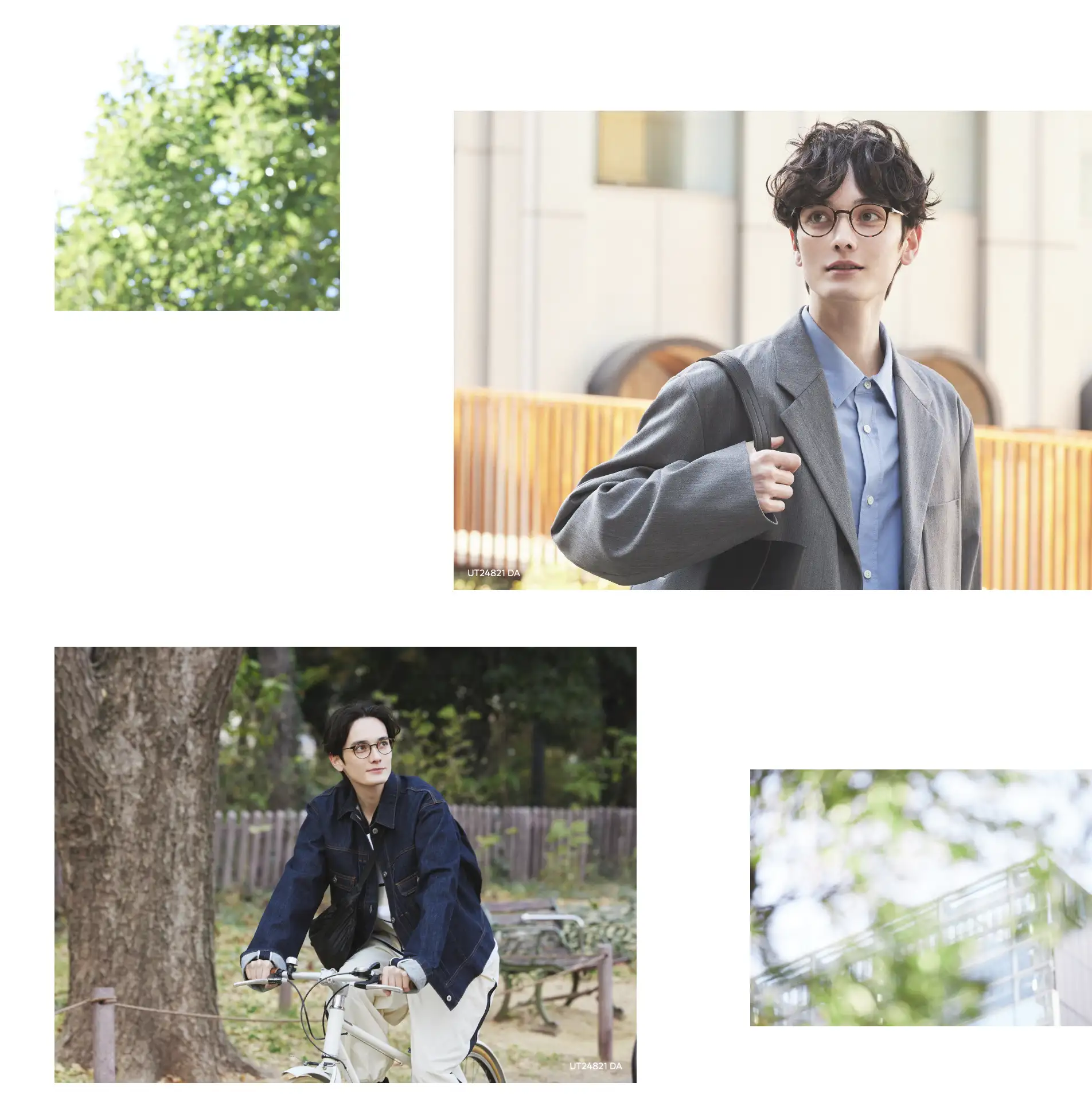 Urban Trail のメガネをかけて街や公園で過ごす男性の写真ギャラリー