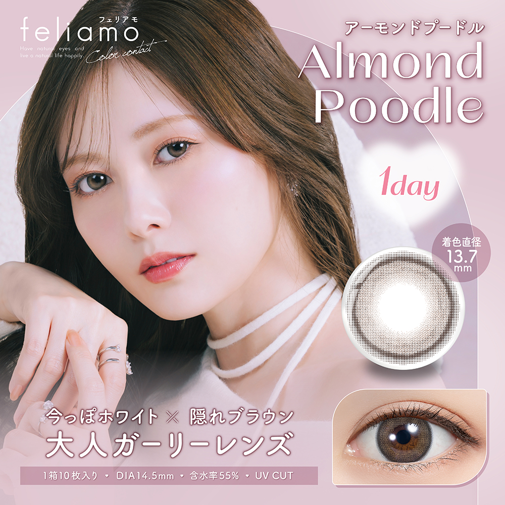 【アーモンドプードル】feliamo 1day フェリアモ ワンデー 1箱10枚入り［PIA］