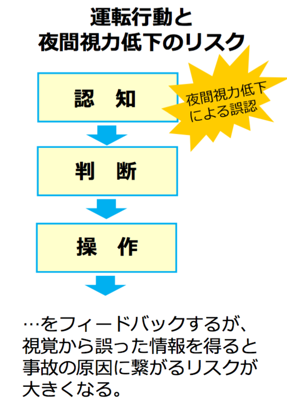 運転行動と夜間視力低下のリスク
