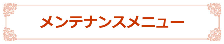 メンテナンスメニュー