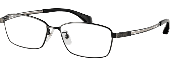 681xN9レ美品 メガネスーパー/モルグランデ 度入り眼鏡 ブラック