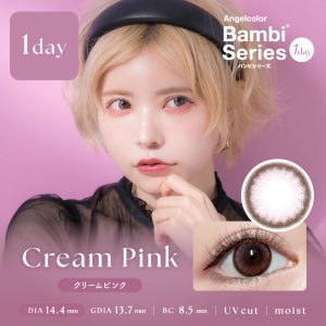 【クリームピンク】AngelColor Bambi Series 1day エンジェル カラー バンビ シリーズ ワンデー 1箱10枚入り[RiseUP]
