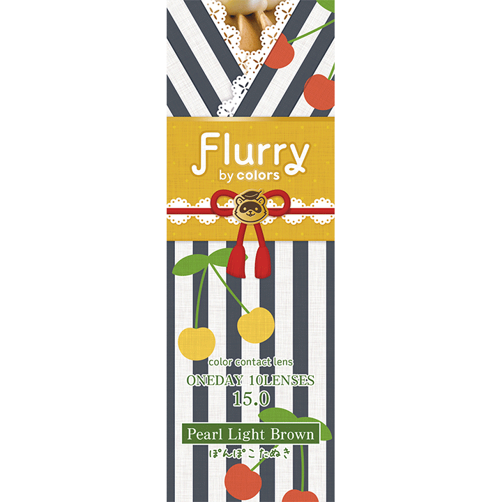 【パールライトブラウン(ぽんぽこたぬき)】Flurry by colors 1day フルーリー バイ カラーズ ワンデー 10枚 [Wscale] 画像4