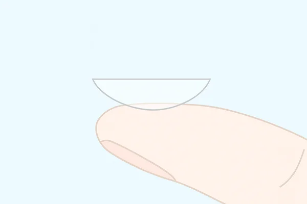 レンズを指にのせる
