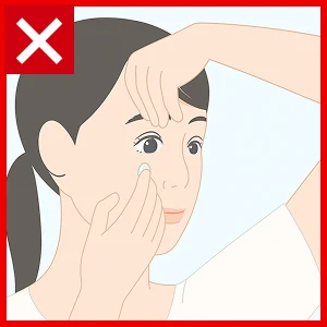 鏡を正面から見る