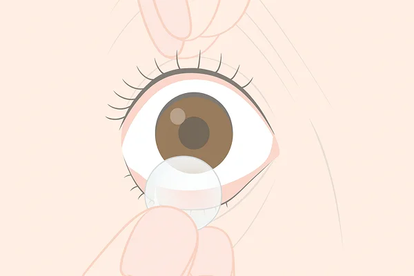 レンズを黒目にのせる