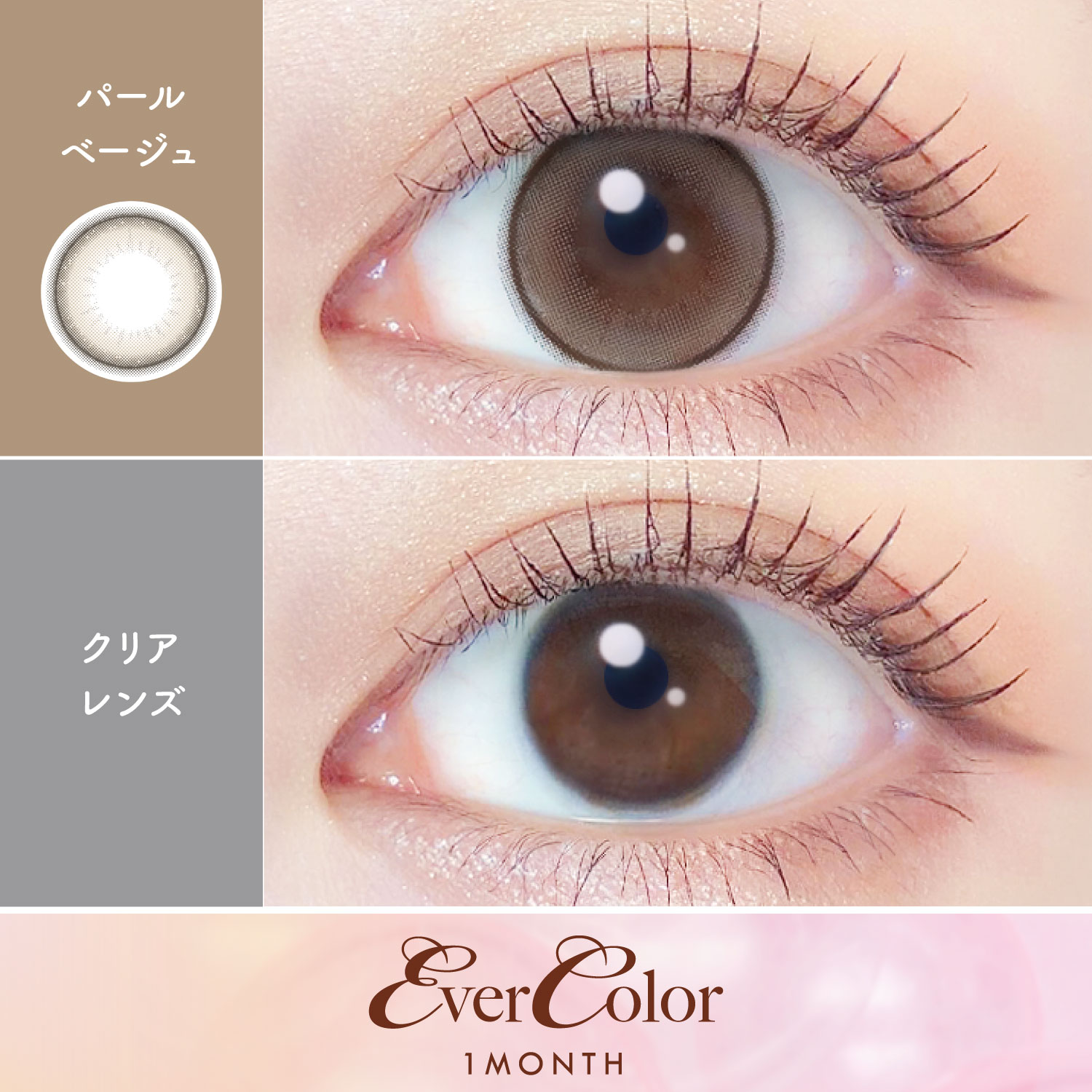 【パールベージュ】EverColor 1Month エバーカラー マンスリー 1箱2枚入り[AISEI] 画像2