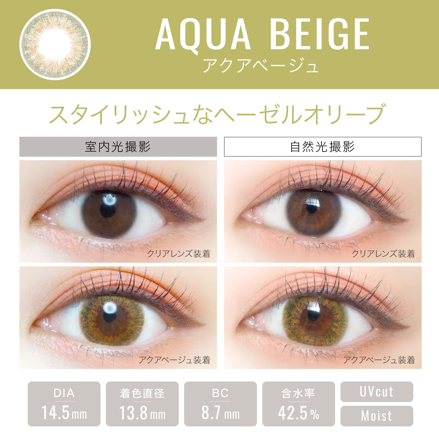 【アクアベージュ】EverColor 1day LUQUAGE エバーカラー ワンデー ルクアージュ 10枚[AISEI] 画像3