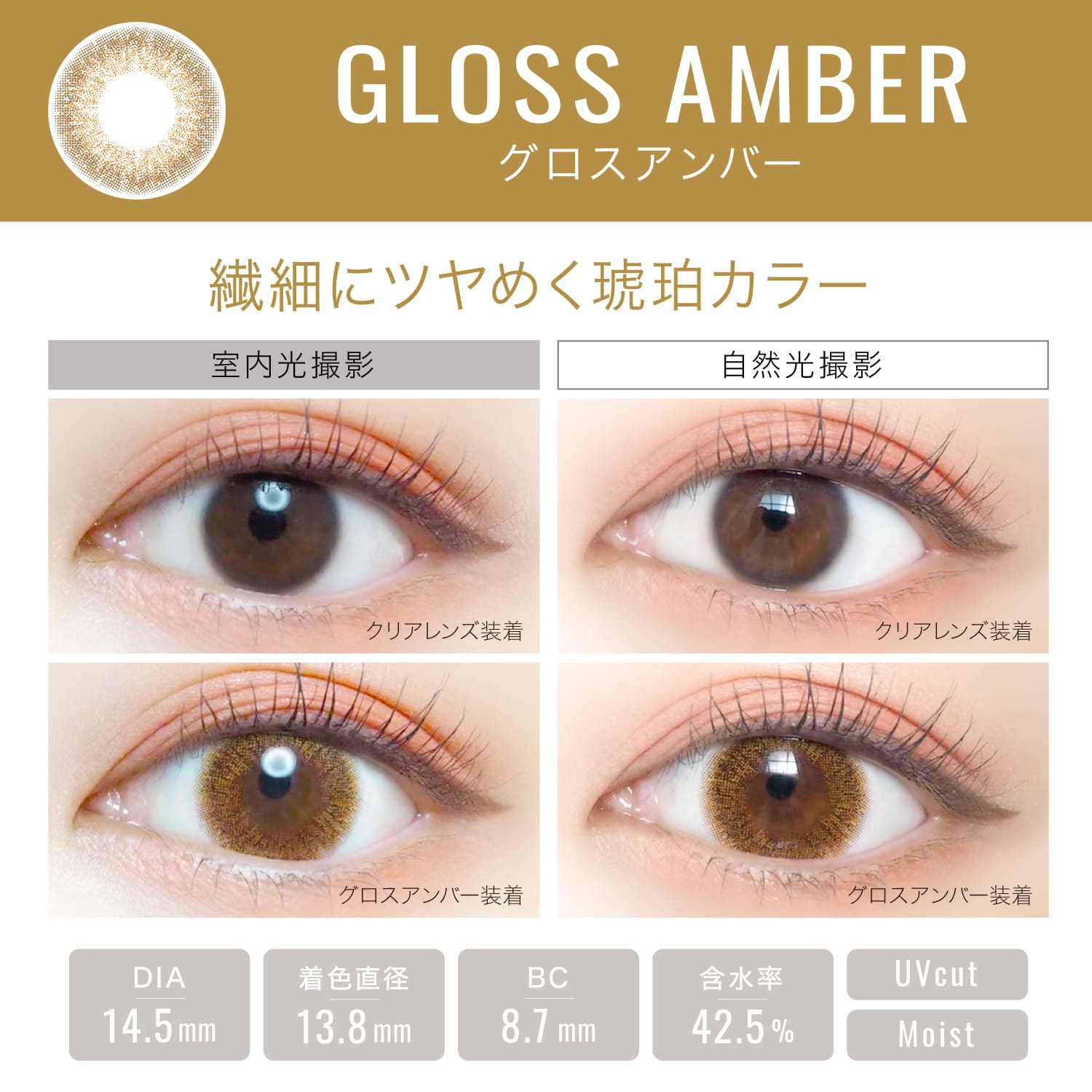 【グロスアンバー】EverColor 1day LUQUAGE エバーカラー ワンデー ルクアージュ 10枚[AISEI] 画像3