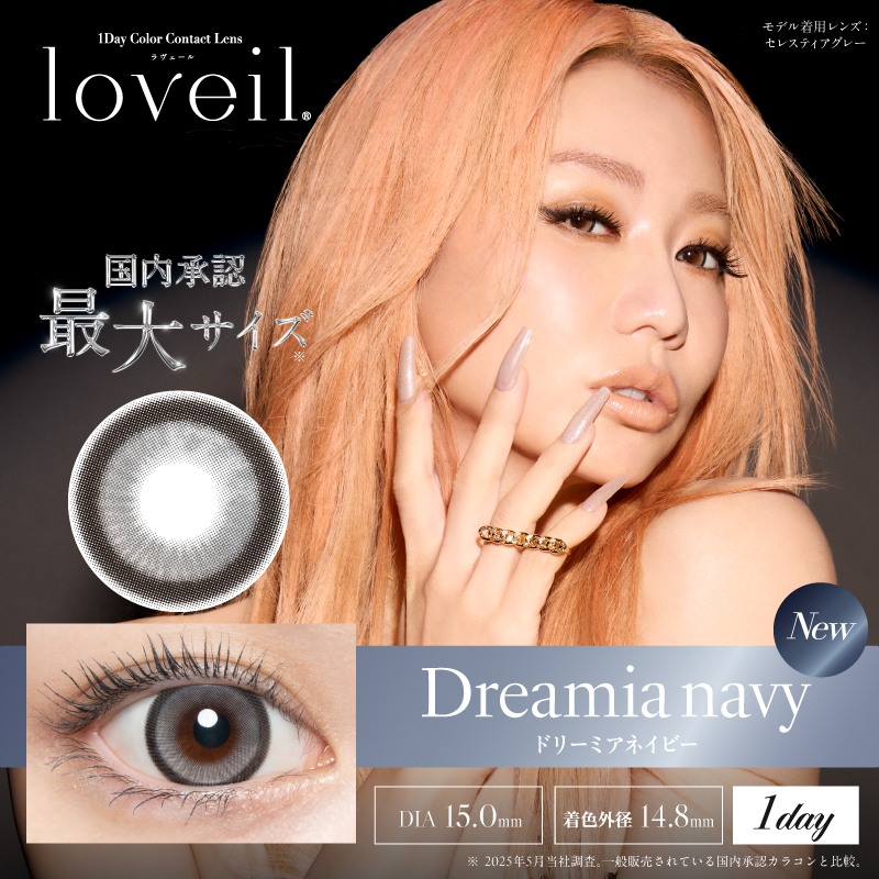 【ドリーミアネイビー】loveil 1day ラヴェール ワンデー 1箱10枚入り［T-Garden］