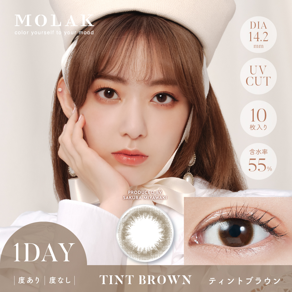 【ティントブラウン】MOLAK 1day モラク ワンデー 10枚[PIA]