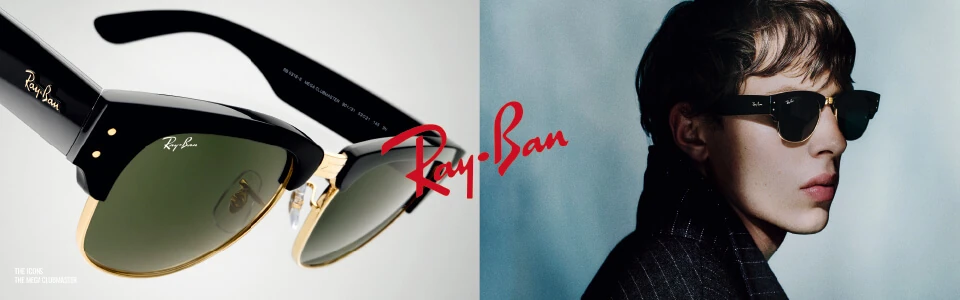 Ray-Ban CLUBMASTERのサングラスと着用イメージ