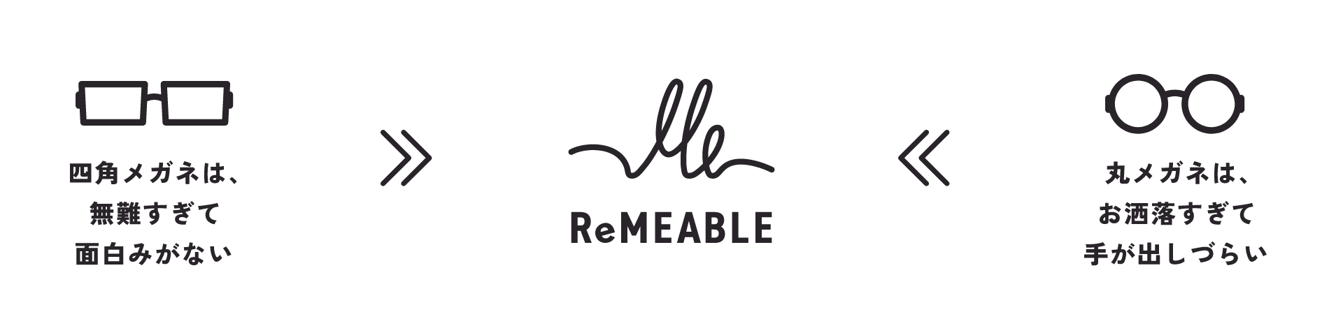 四角メガネは無難すぎて面白みがない / 丸メガネはお洒落すぎて手が出しづらい
